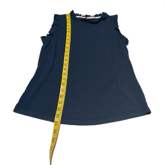 Boden Supersoft Frill Detail Vest Navy Keyhole Button Sleeveless Shell Tank Top - Picture 8 of 9